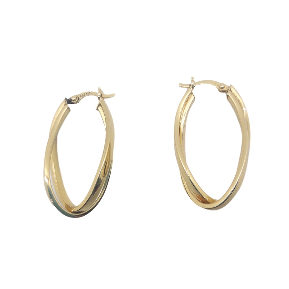 Jacmel Gold over 925 Silver Vermeil Hoop Earrings